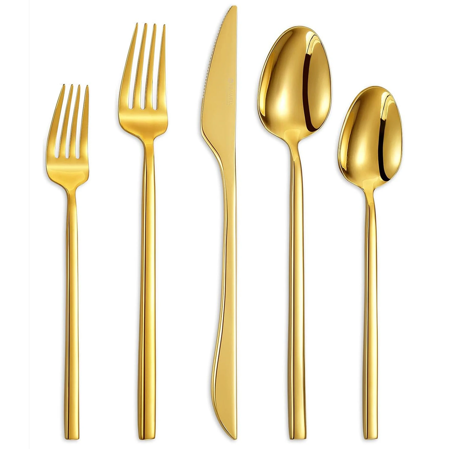 20Pcs Fashion Glossy Gold Cutlery Set 18/10 Stainless Steel Creativity Gift Flatware 304 Drop Shipping