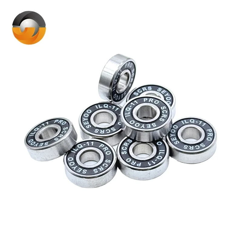 8Pcs Roller Skate Wheel Bearings Deep Groove 608RS ABEC-9 Miniature Ball Bearings Chrome Steel Bearing for Skateboard