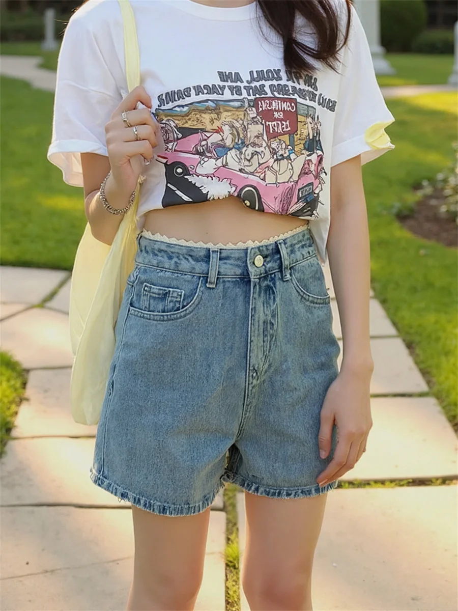 반바지 여성용 하이 웨이스트 경량 미들 비치 위장 여성용 클래식 스팽글 의상 Ruffles Femme