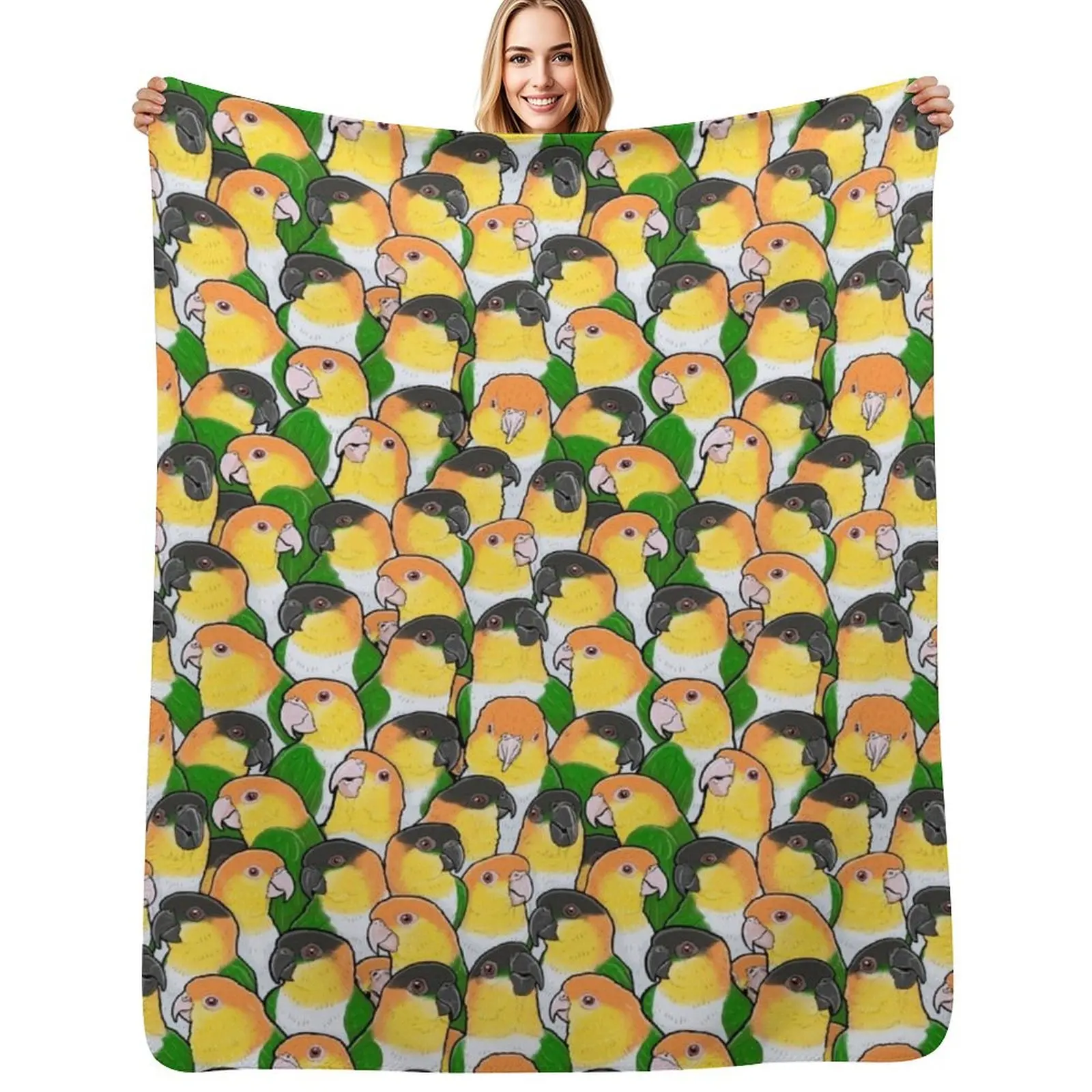 

Caique Parrots Throw Blanket Sofa Quilt Plush Luxury Thicken Custom Blankets
