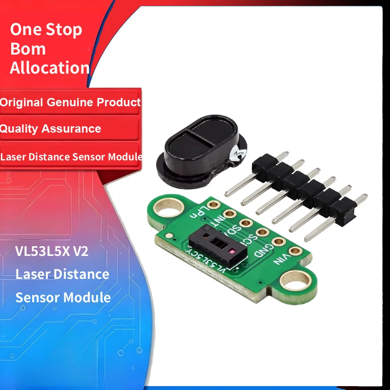 1pcs VL53L5X V2 TOF Wide Field of View Multi-Zone Laser Distance Sensor Module VL53L5CX Operating Voltage 3-5V  for Arduino