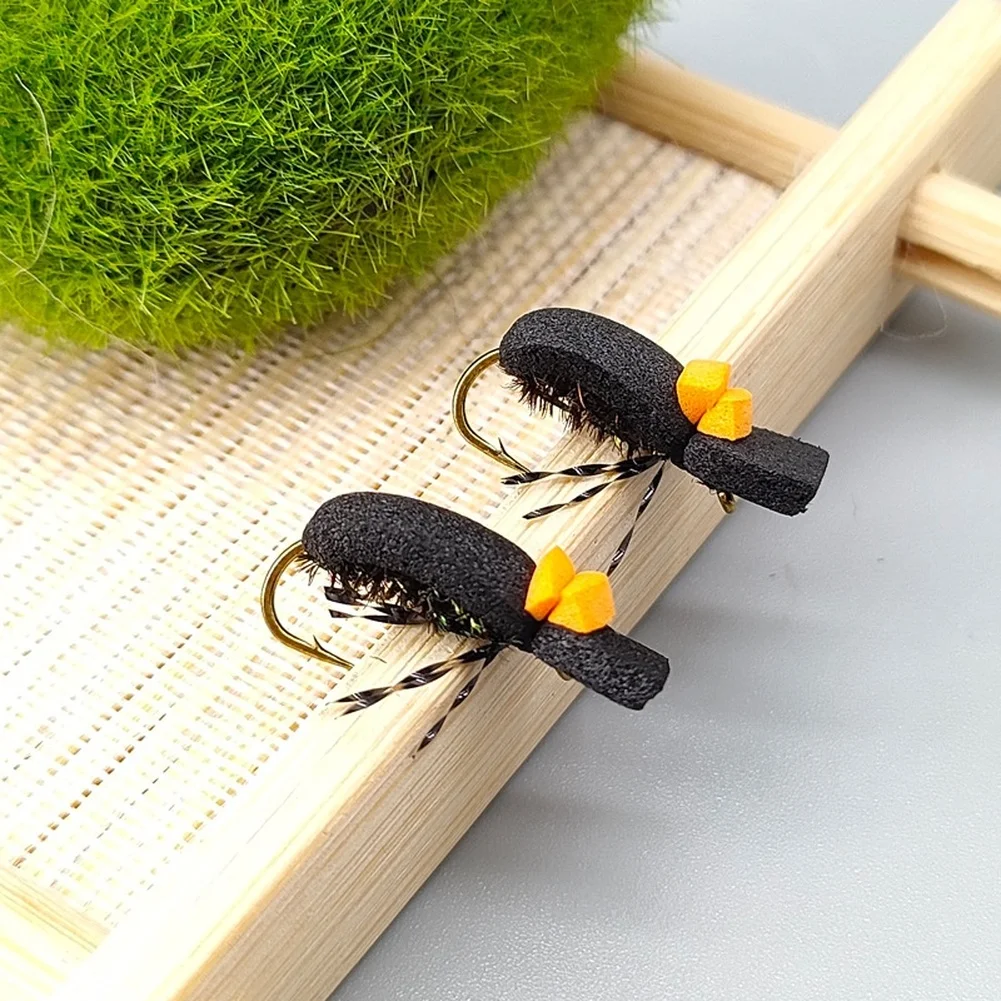5 Foam Dry Lures for Trout and Bass with Floating Stability and Spiral Reflective Thread for Enhanced Detection