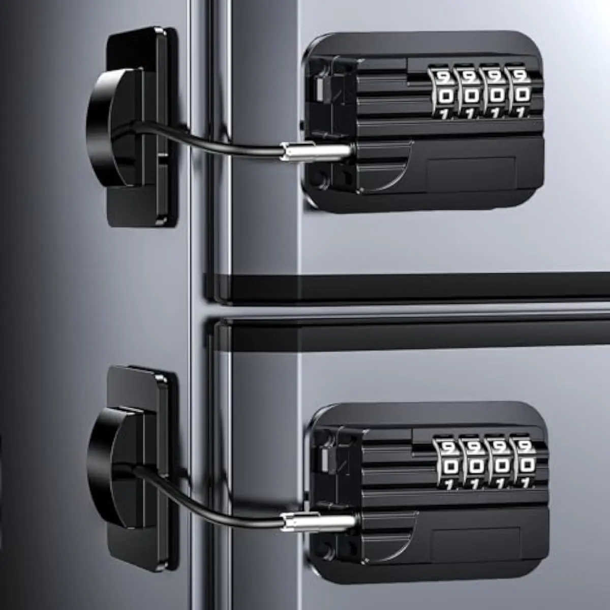 2 Pack Fridge Locks with Code for Refrigerator, Cabinets, Freezer, Drawers, Wardrobes, Closets, Windows, Freezer Doors. Child Sa