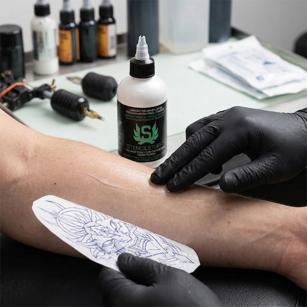 Professionelle Tattoo-Transfercreme Gel Langanhaltende Schablonen-Grundierungslösung für Klare Muster Hautfreundliches Tattoo-Zubehör – Detail 8