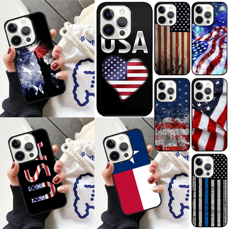 American Flag Statue of Liberty phone Case Cover For iPhone 16 15 14 Plus X XR XS for apple 16 11 12 13 mini Pro Max