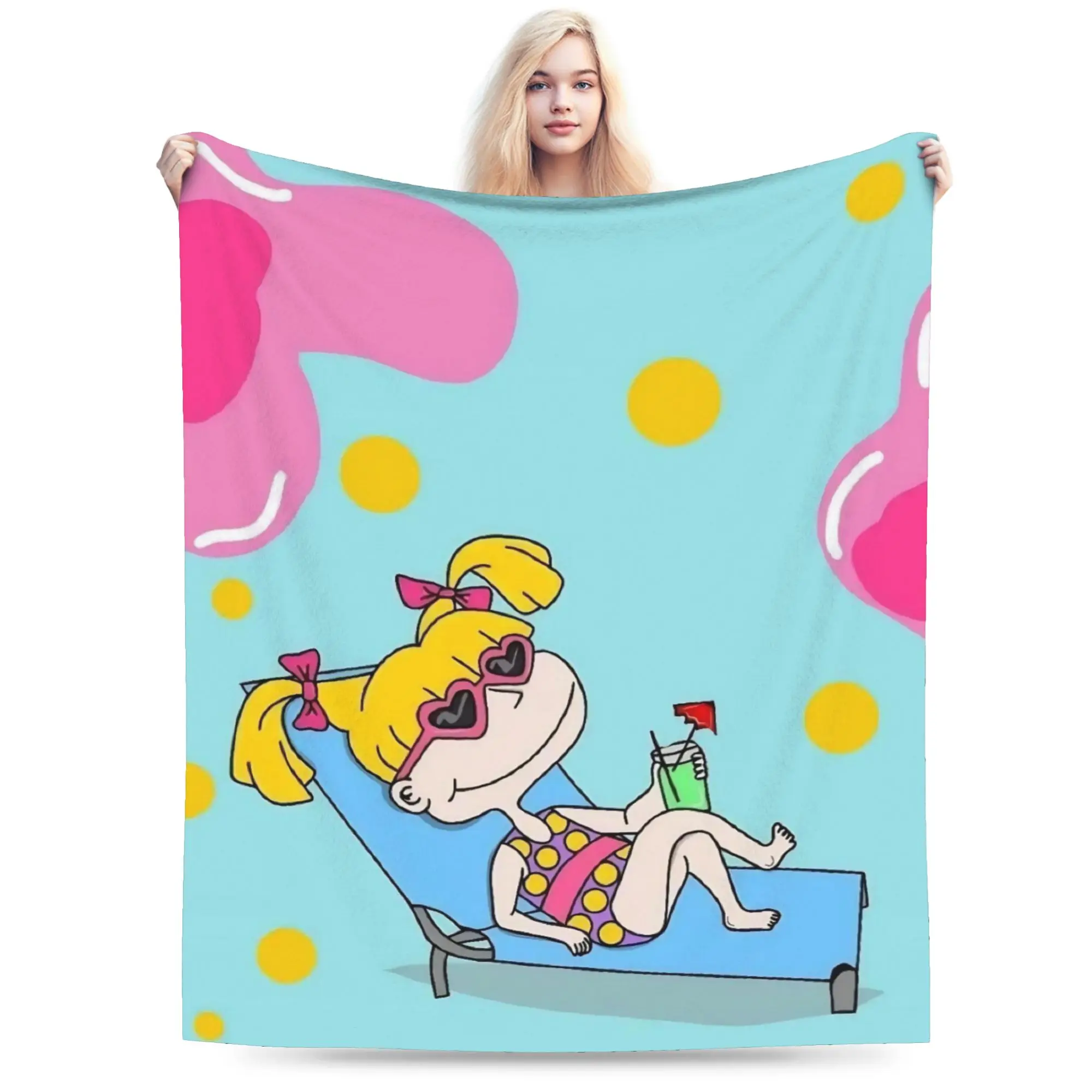 Cartoon R-Rugrats Blanket Multi-size Warm Cozy Fluffy  Throw Blankets for Sofa Couch and Bed