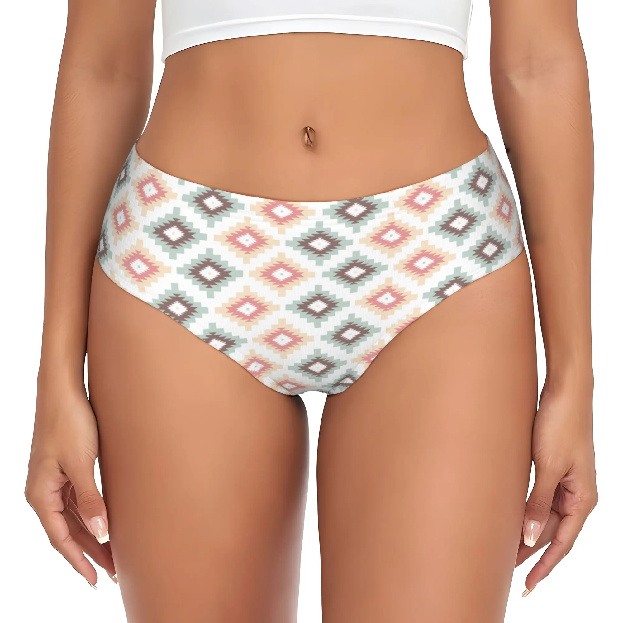 Custom Women Bohemian Wallpaper Brief Panties Female Stretch  Underwear Underpants