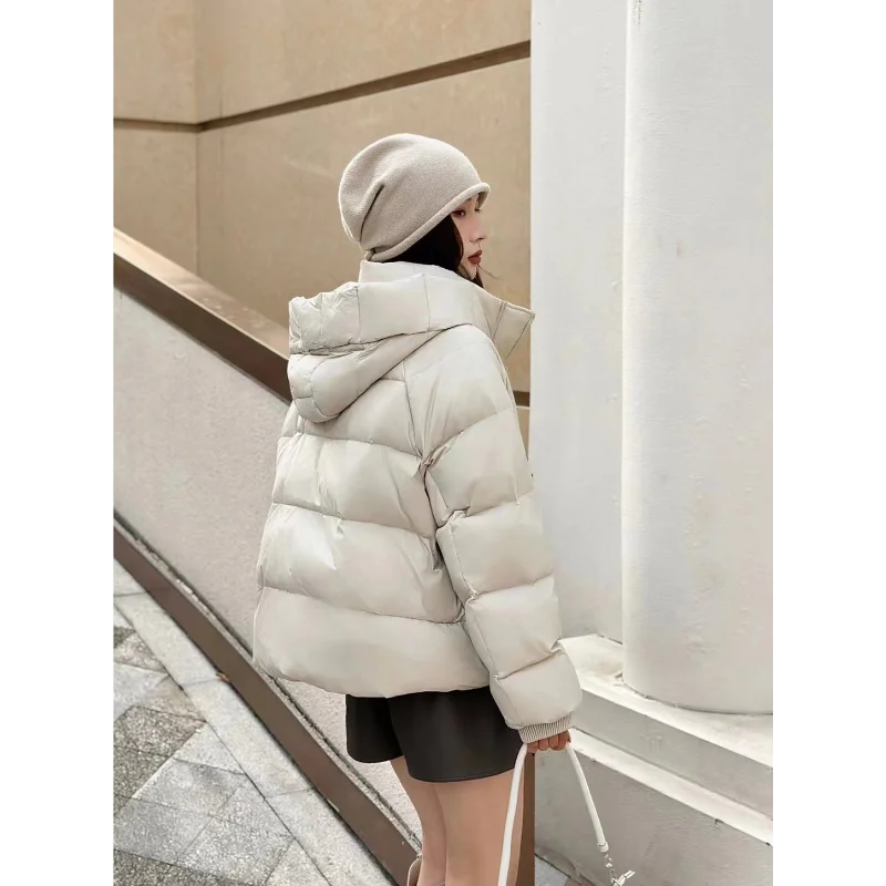 Hooded Down Jacket for Female, Large Version of The Fashion, Casual Temperament Jacket, Stand-up Collar, Winter Coat, Tide, New