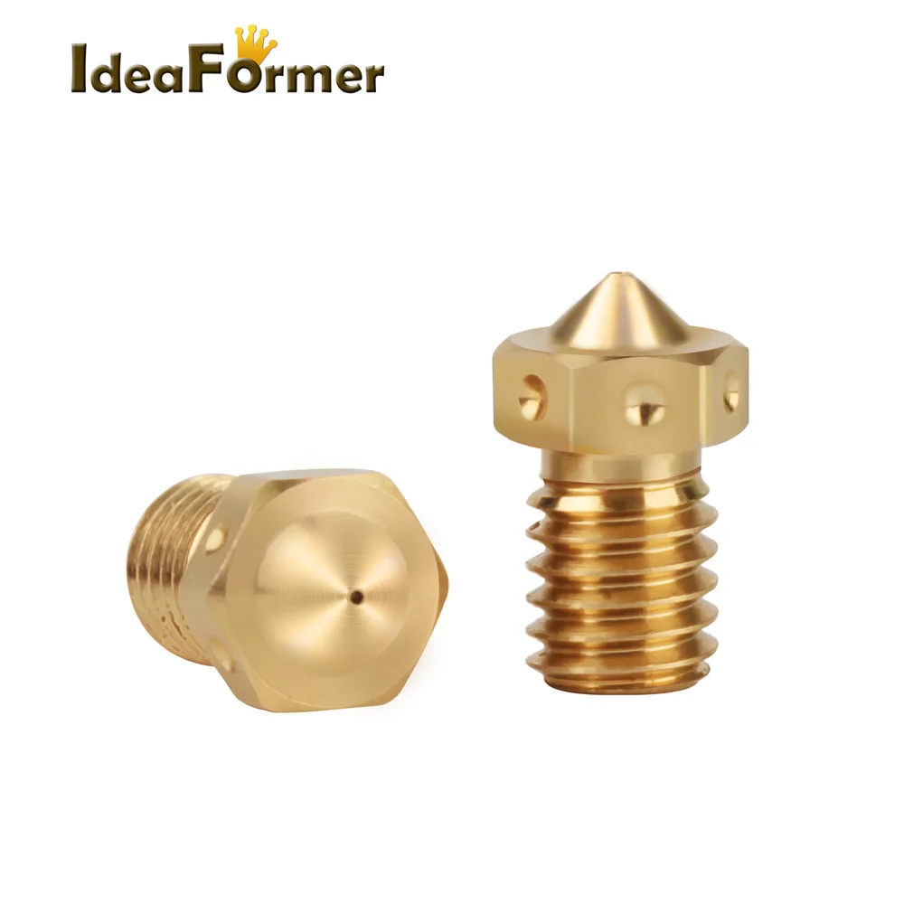 1/2/5Pcs High Quality Brass E3D V6 Nozzle 0.4mm M6 3D Printer Accessories V6 Nozzle 1.75mm For Ender 3 Titan Prusa i3 MK3 Hotend