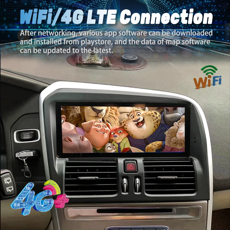 Autoradio Android 13, Écran Qled 8.8 Pouces, 256 Go, Navigation GPS, Carplay Sans Fil, 2Din, Limitation, Unité Centrale, pour Volvo XC60 (2009-2010)