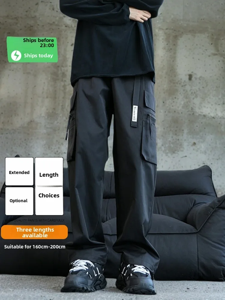 

Американские функциональные рабочие брюки большого размера, расширенная версия для высоких подростков, осенние широкие брюки-джат для мужчин