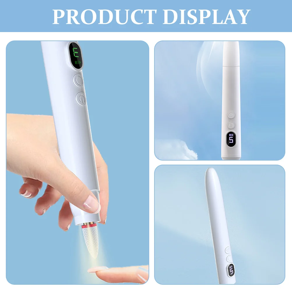 مثقاب أظافر صغير الحجم بشاشة LED قابل لإعادة الشحن، مبرد كهربائي لاسلكي لأظافر الجل، مطحنة ساندر محمولة مانيكير احترافية #6