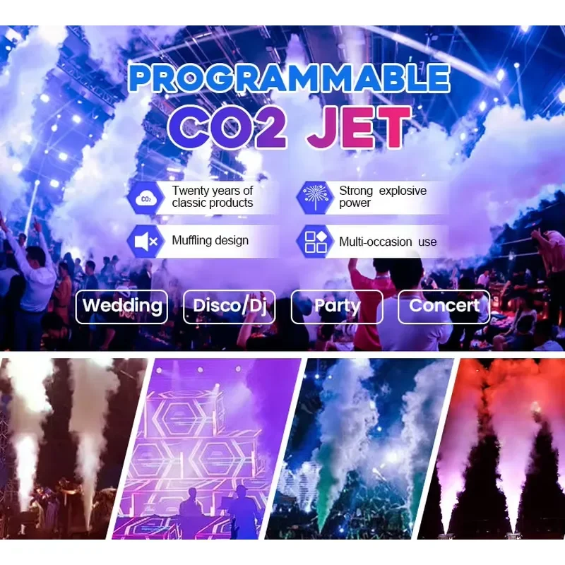 Small Stage Atomospher Equipments Cannon Dj Portable Vertical Party Smoke Co2 Jet Fog Machine