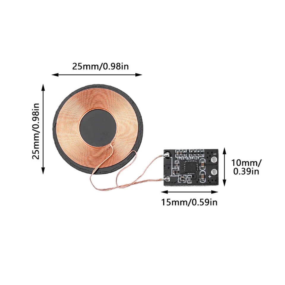 Cargador Inalámbrico Receptor Bobina Módulo PCBA 5V 1A 5W 600mA 3W Circuito Universal de Carga Inalámbrica para Teléfono 3