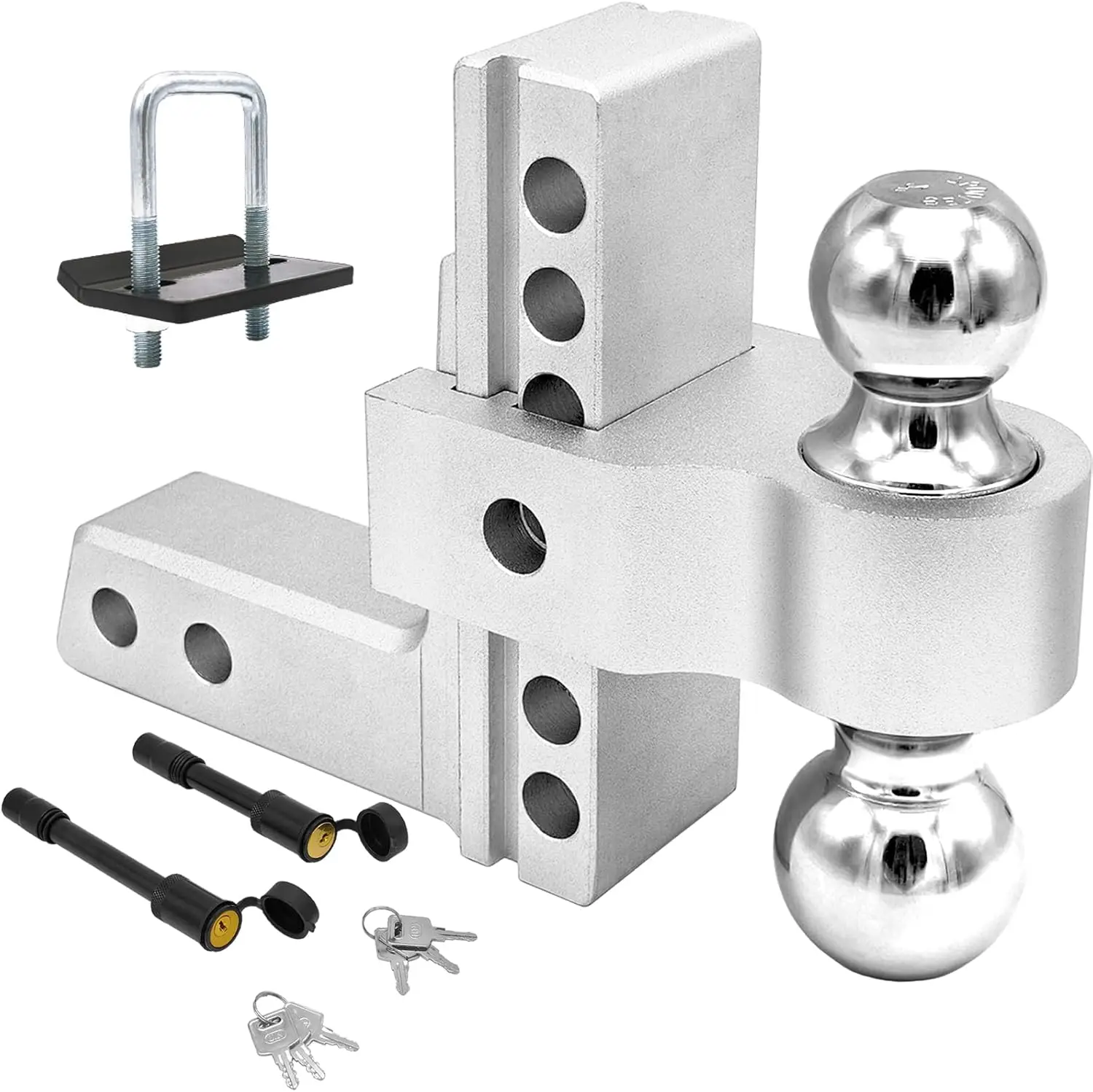 

Регулируемый сцепный сцеп для прицепа, поворотное шаровое крепление, сцепное устройство для падения, подходит для 2-дюймового приемника, диапазон сцепного устройства GTW-Tow 12 000–19000 фунтов для тяжелых условий эксплуатации