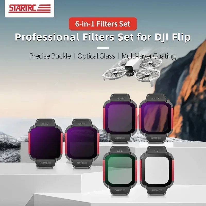 

Flip Filter Set ND16 ND32 ND64 ND128 UV CPL For DJI FLIP Drone Camera ND Filter Kit AGC Optical Glass Lens Protector Accessories