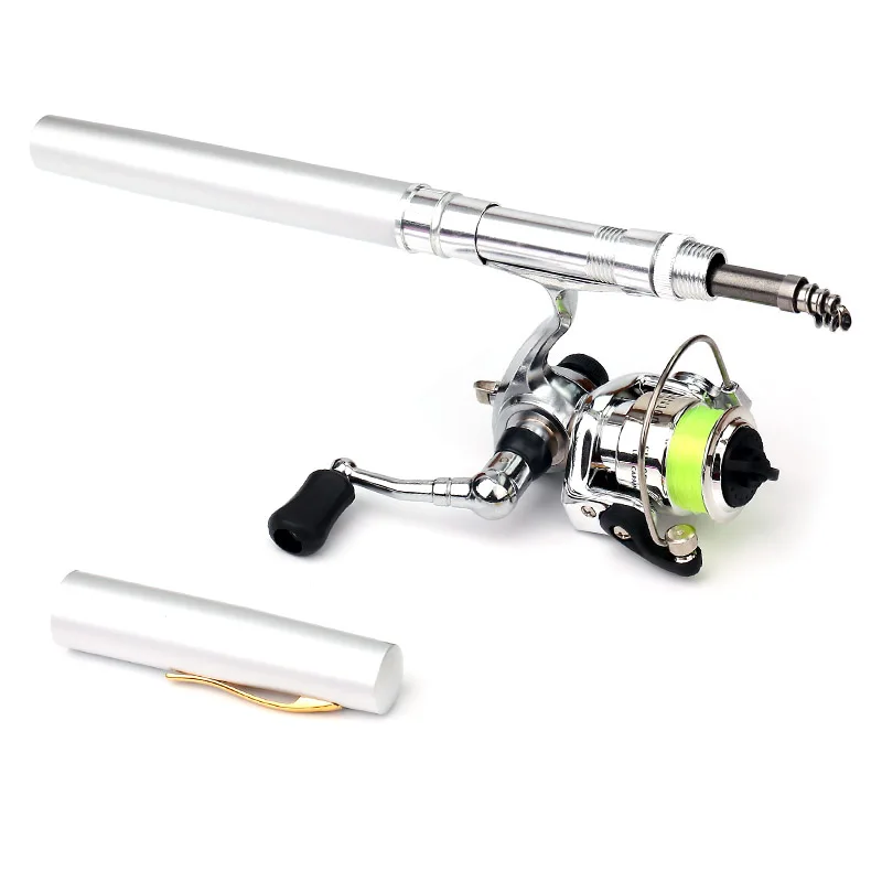 Zakformaat opvouwbare hengel-molen combinatie, mini penhengel set, telescopische hengel met molen combinatie set