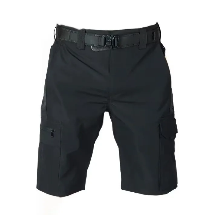 Loose Tactical Pants for Men Summer Casual Wear Multiple Pockets Design Handsome Workwear Five-Quarter Length Polyester Fiber