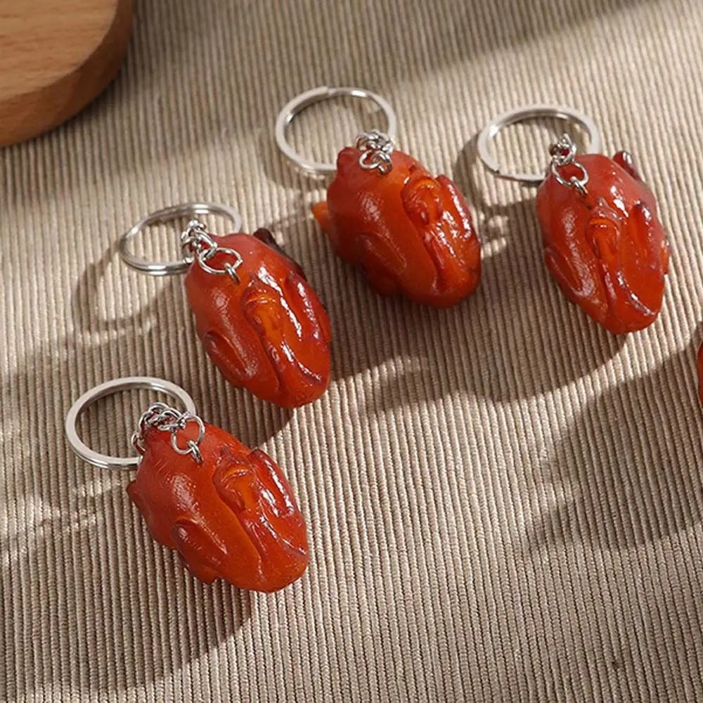 Cute Pork Belly Drumstick Roast Chicken Chicken Wings Simulation Food Keychains Fast Food Key Ring Bag Pendant Fashion Jewelry