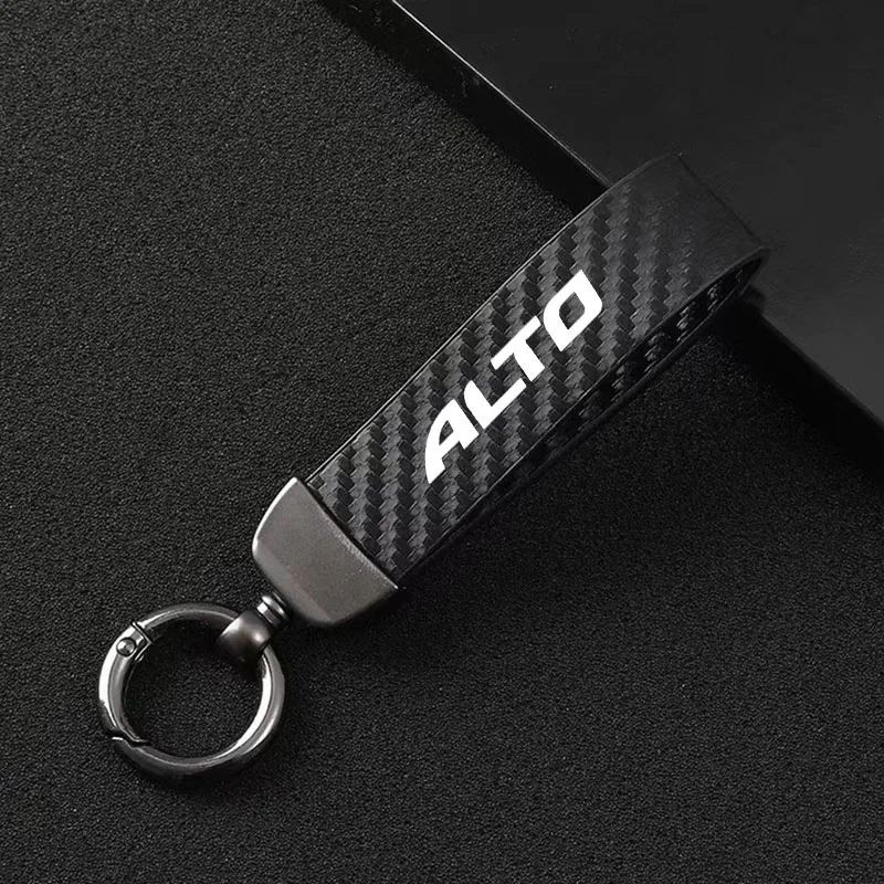 

Carbon fiber Leather Car Keyring Exquisite Anti-lost Car Keychain For Suzuki Swift SX4 Vitara Baleno Ciaz Ignis Accessories