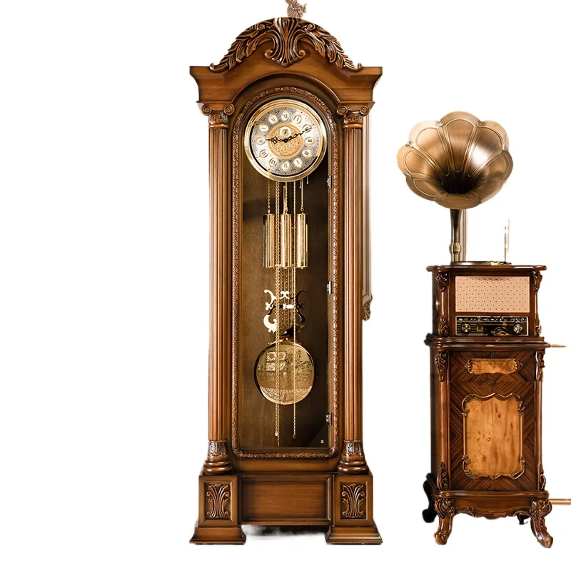 

Floor clock Living room Household American light luxury seat clock Vertical seat European old-fashioned pendulum