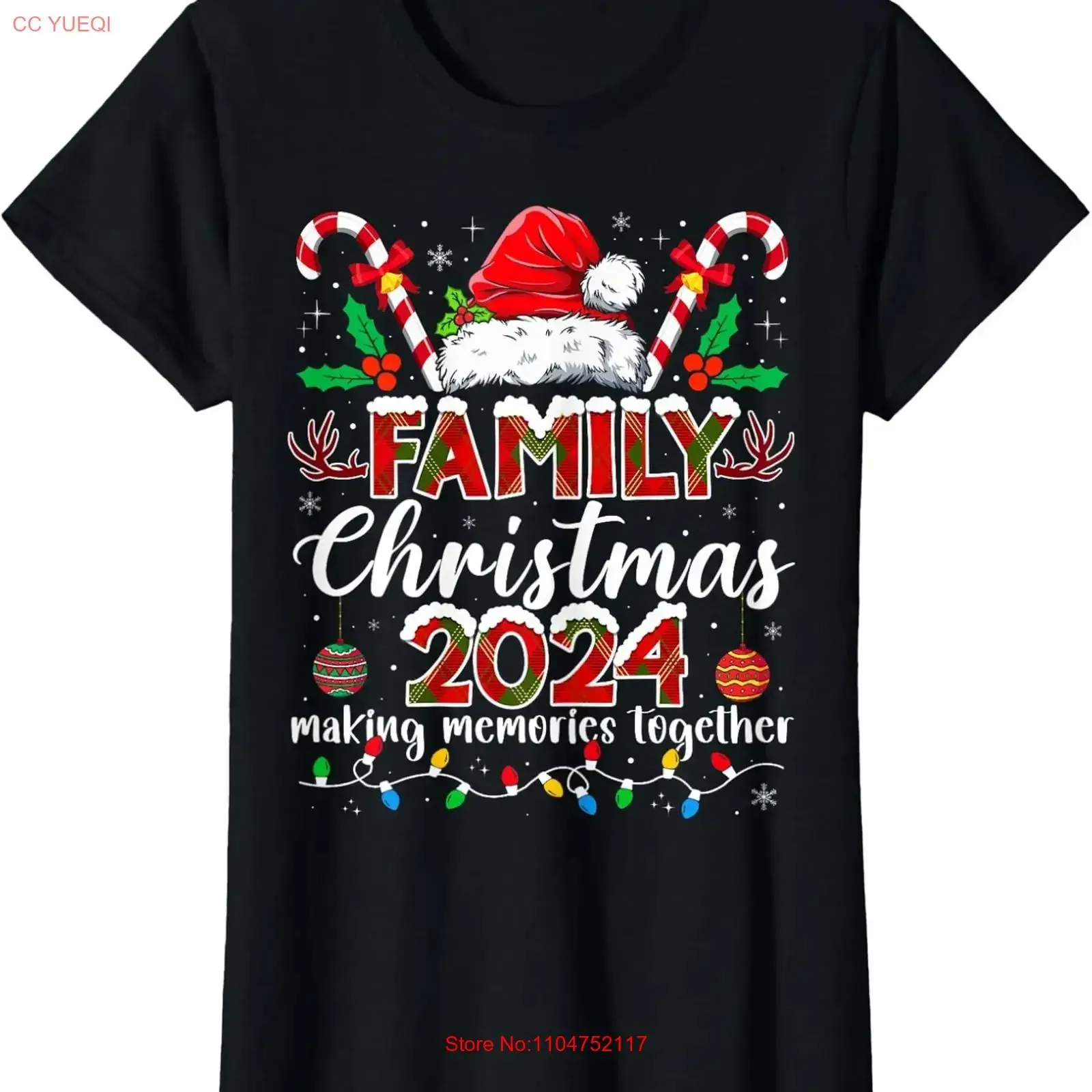Family Christmas 2024 Making Memories Together Funny Ladies' Crewneck T Shirt long or short sleeves vintage Washed Soft