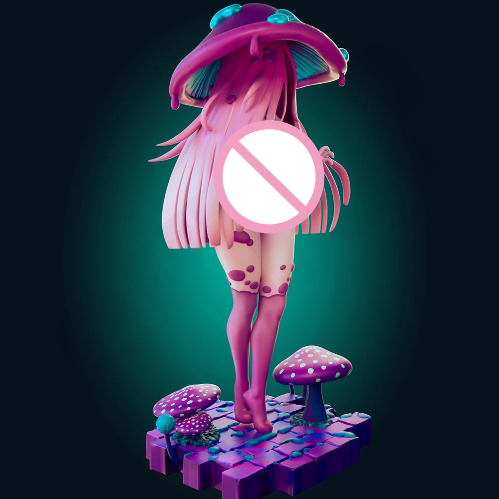 1:24 مثير فتاة الفطر ثلاثية الأبعاد طباعة الراتنج مجموعات الالعاب Gk غير مصبوغ تمثال DiyUnassembled تمثال أنيمي دمية أرقام جمع نموذج