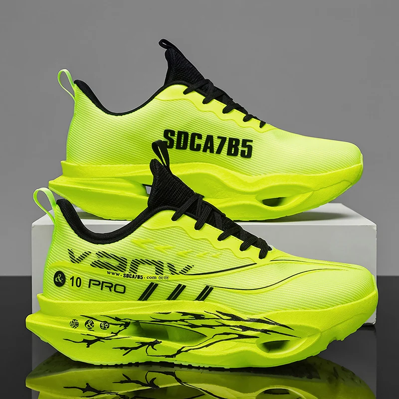 Herren-Freizeitsportschuhe mit Carbonplatte zur Laufunterstützung, atmungsaktivem Mesh, bequemen, niedrigen Schnürschuhen für Trailrunning, Zero-Drop-Sohle, langsamem Rückprall, rutschfest, geeignet für Fitnessstudio, Jogging und Camping. – Detail 35