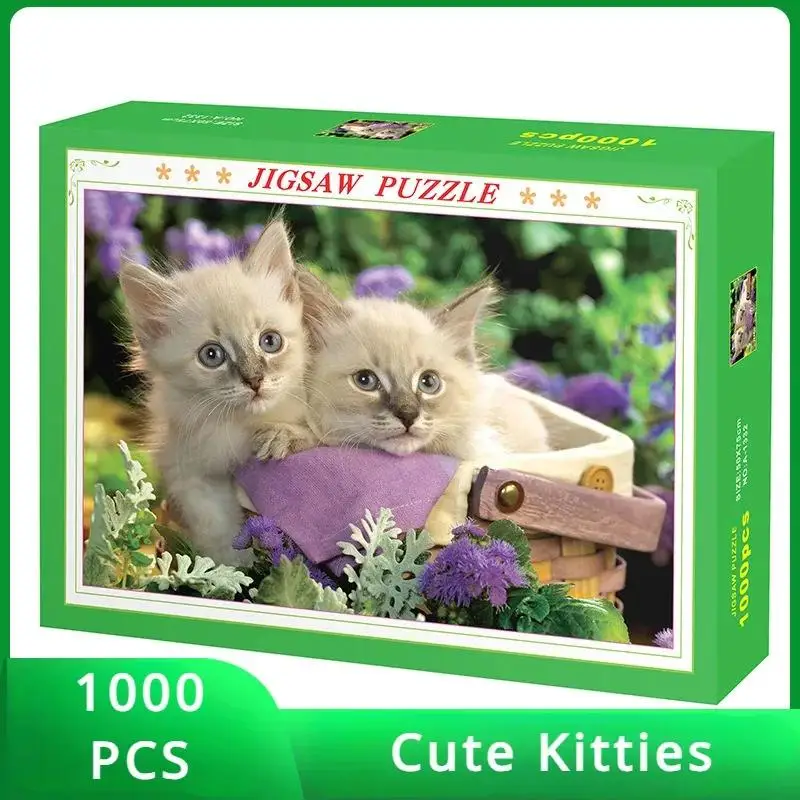 

Пазл для взрослых 75*50 см, 1000 деталей, с милыми котятами, для развлечения взрослых, рождественский подарок, сложные пазлы для взрослых