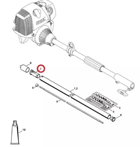 

5pcs Inner Sleeve For Shaft Fits Stihl Kombi Combi Tool Km55 Km85 Km100 Km130 Tools Inner Sleeve Drive Tube Attachment Sleeve