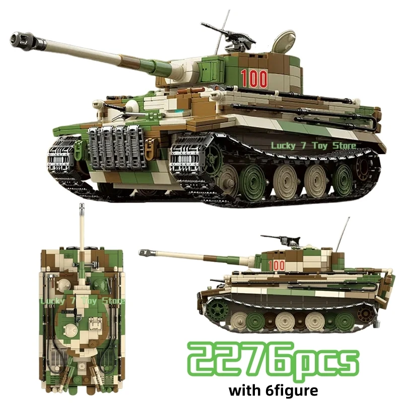 

2276PCS Military World War Heavy Tank Building Blocks WW2 Stuart Tank Tiger I Tank MOC Technical Bricks Kids Christmas Gift Toys
