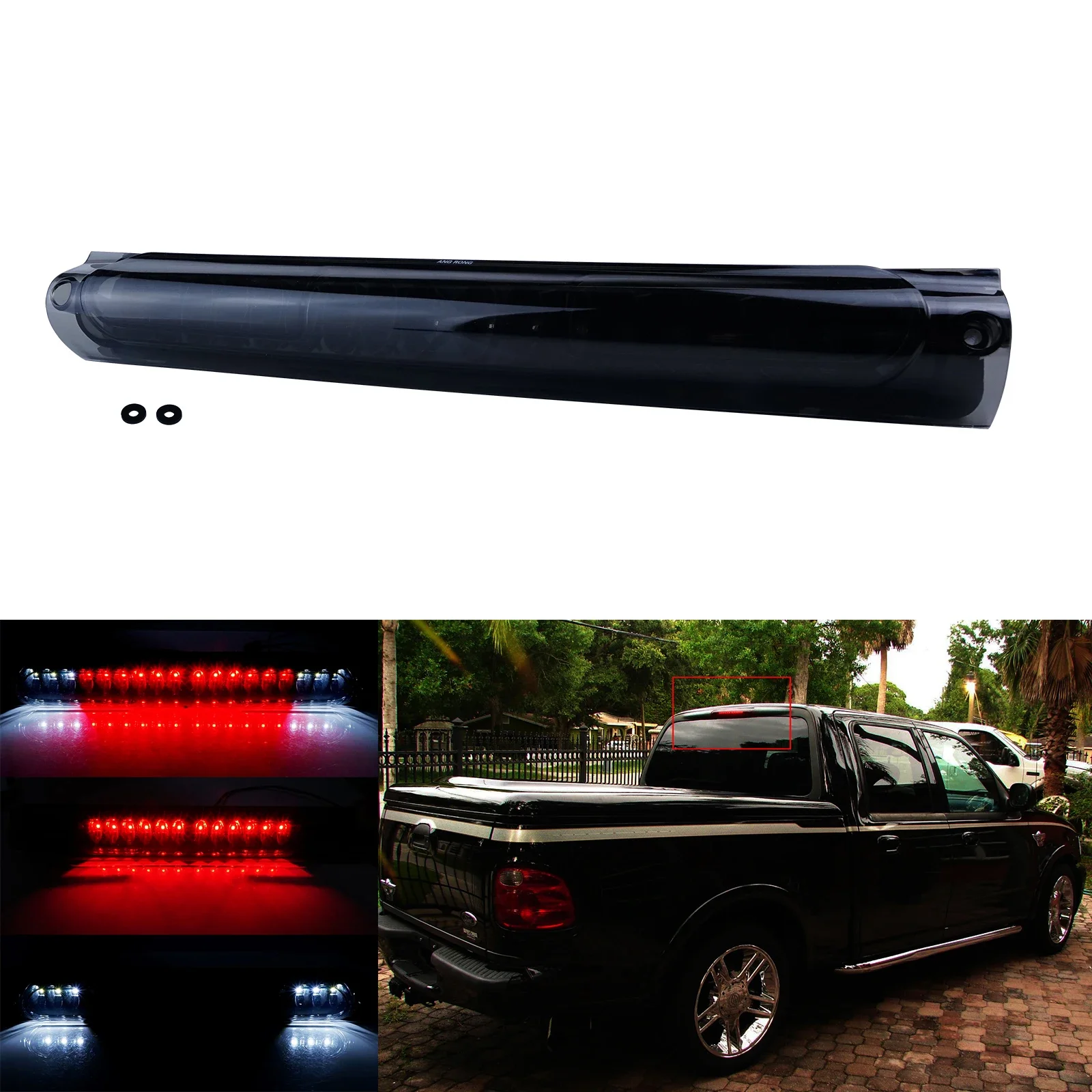 ANGRONG For Ford F150 F250 1997-2003 Excursion 2000-2005 Red LED Cargo Rear High Level Mount Third Stop Brake Light Lamp