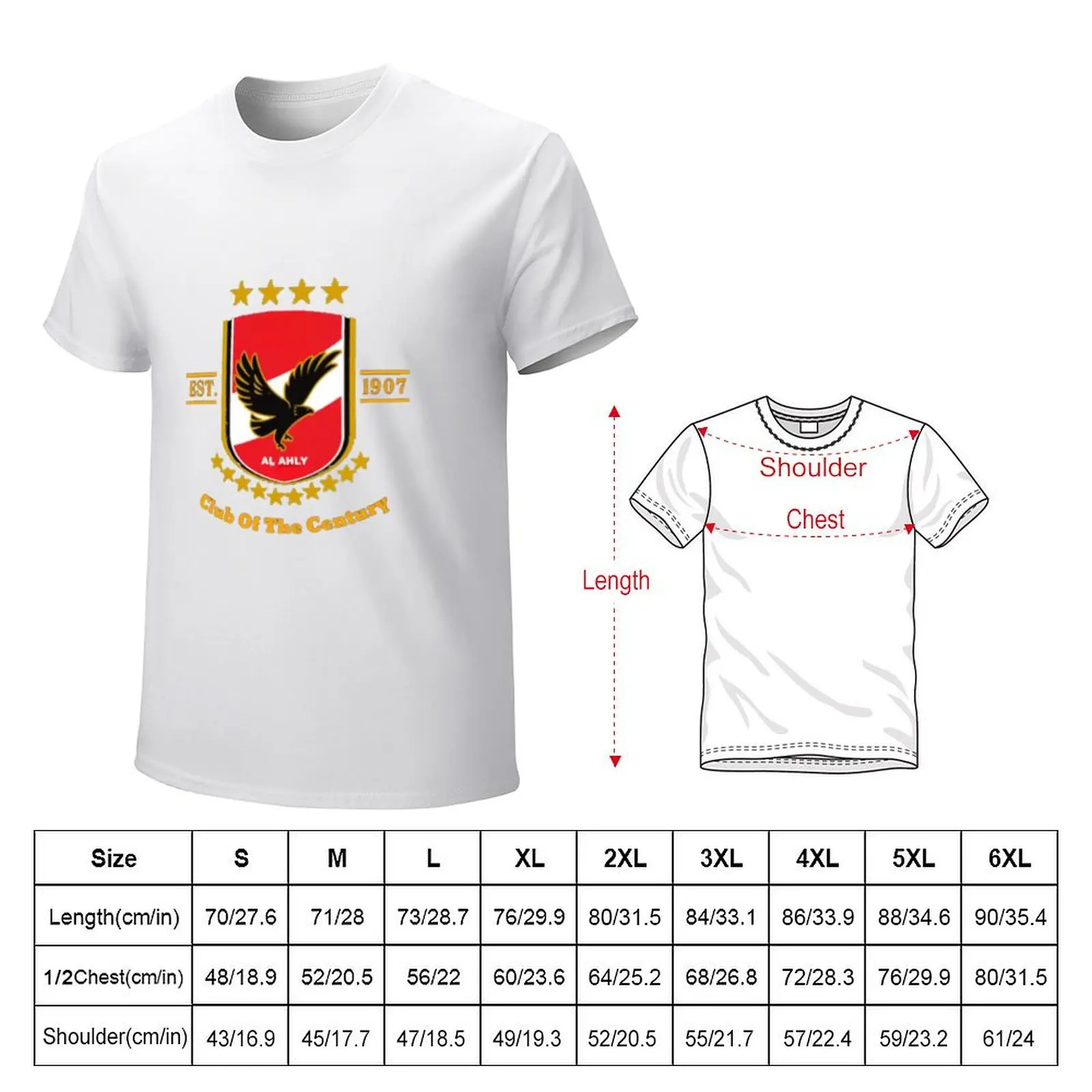 Al Ahly Club Of The Century T-shirt summer clothes blacks kawaii clothes anime slim fit t shirts for men