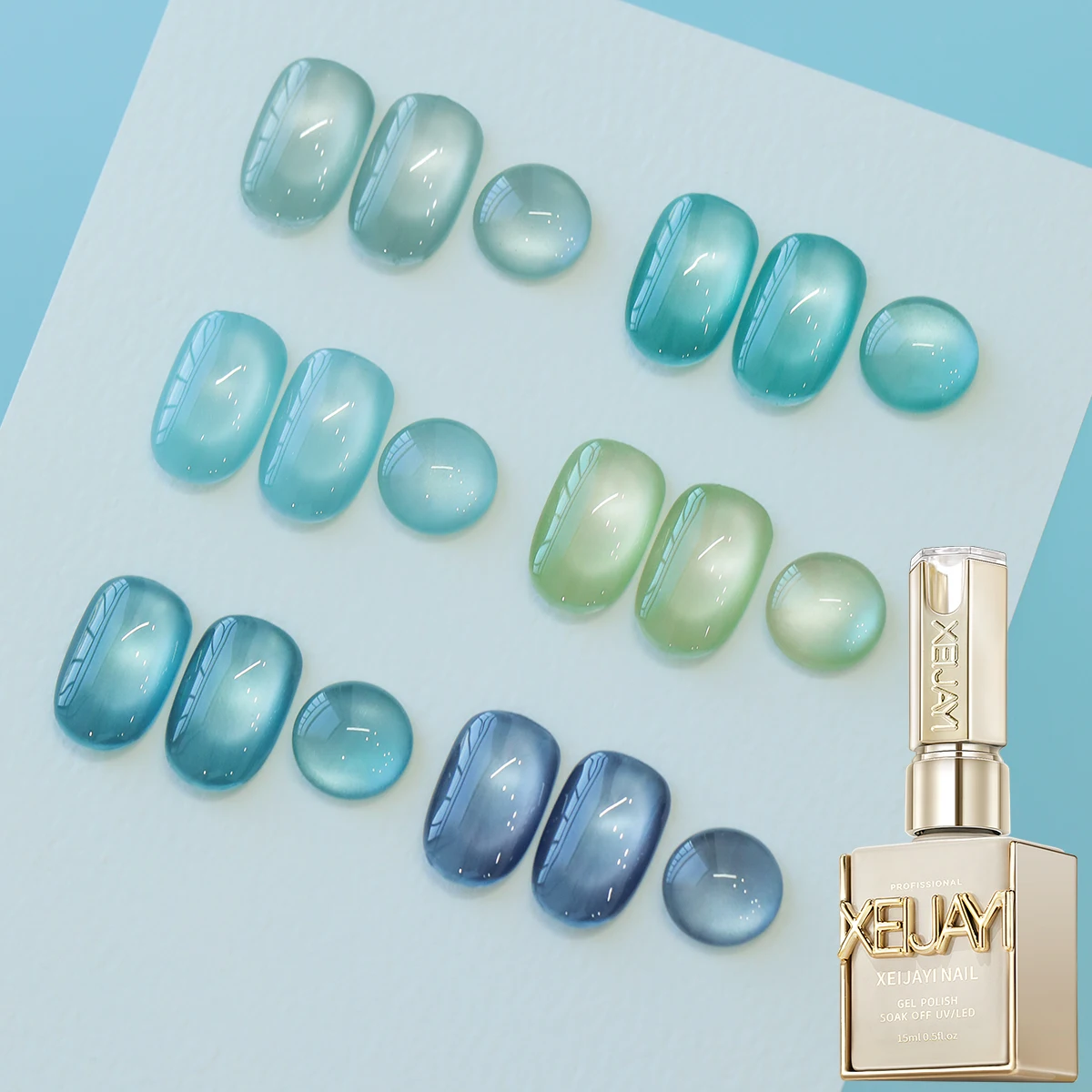 

6 шт., набор гель-лаков для ногтей «кошачий глаз», новинка 2025 года, синий, розовый, «кошачий глаз», подходит для женского маникюрного салона