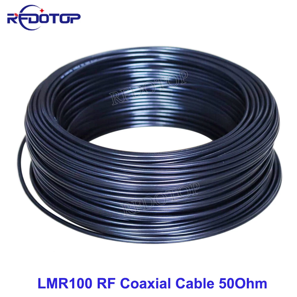 Black LMR100 RF Coaxial Cable 50 Ohm Low Loss Bare Copper Single Core LMR-100 Cable High Quality Fast Shipping 1M~500M