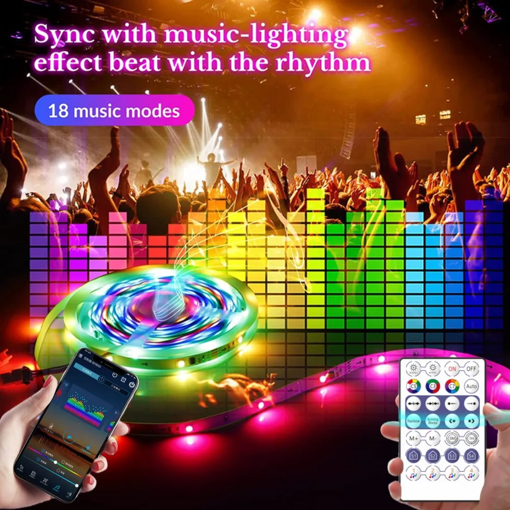 DC 5V WS2812B Led Strip RGB 5050 Flexible Addressable Tape Bluetooth App Control USB LED Light Diode Ribbon TV BackLight