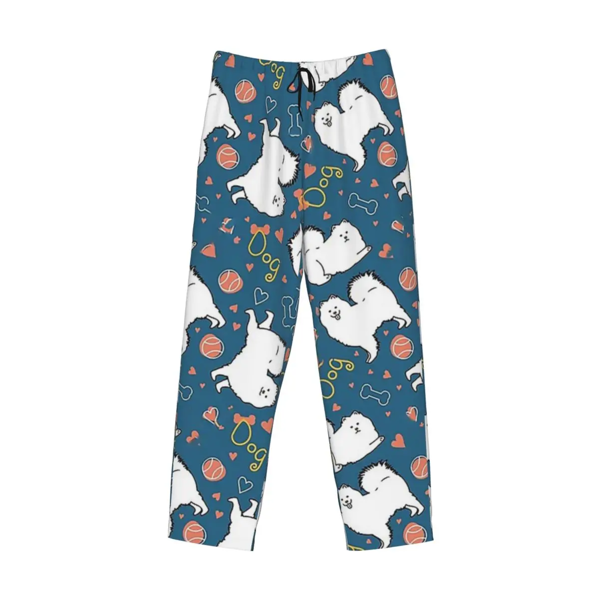 Custom Love Samoyed Dog Pajama Pants Men Sleepwear Sleep Lounge Bottoms with Pockets