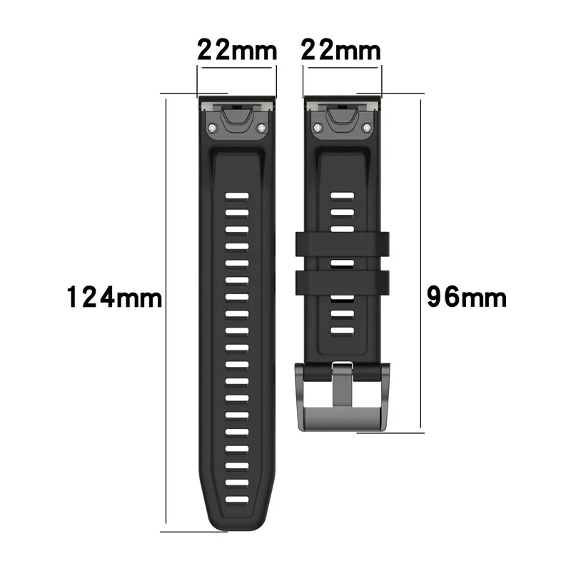 Silicone Strap for Garmin Fenix 7X 7 7S Solar 6S 6X Pro 5X TACTIX7 Enduro Fenix 3 HR EasyFit 26 20 22mm  Bracelet Wacth Correa