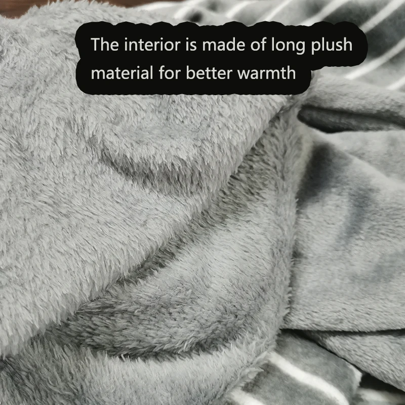 Winter-Flanell-Pyjama für Herren, koreanische Version des gestreiften, gepolsterten, langärmeligen Cartoon-Nachtwäsche, Homewear-Set, Nachtwäsche, Loungewear – Detail 9