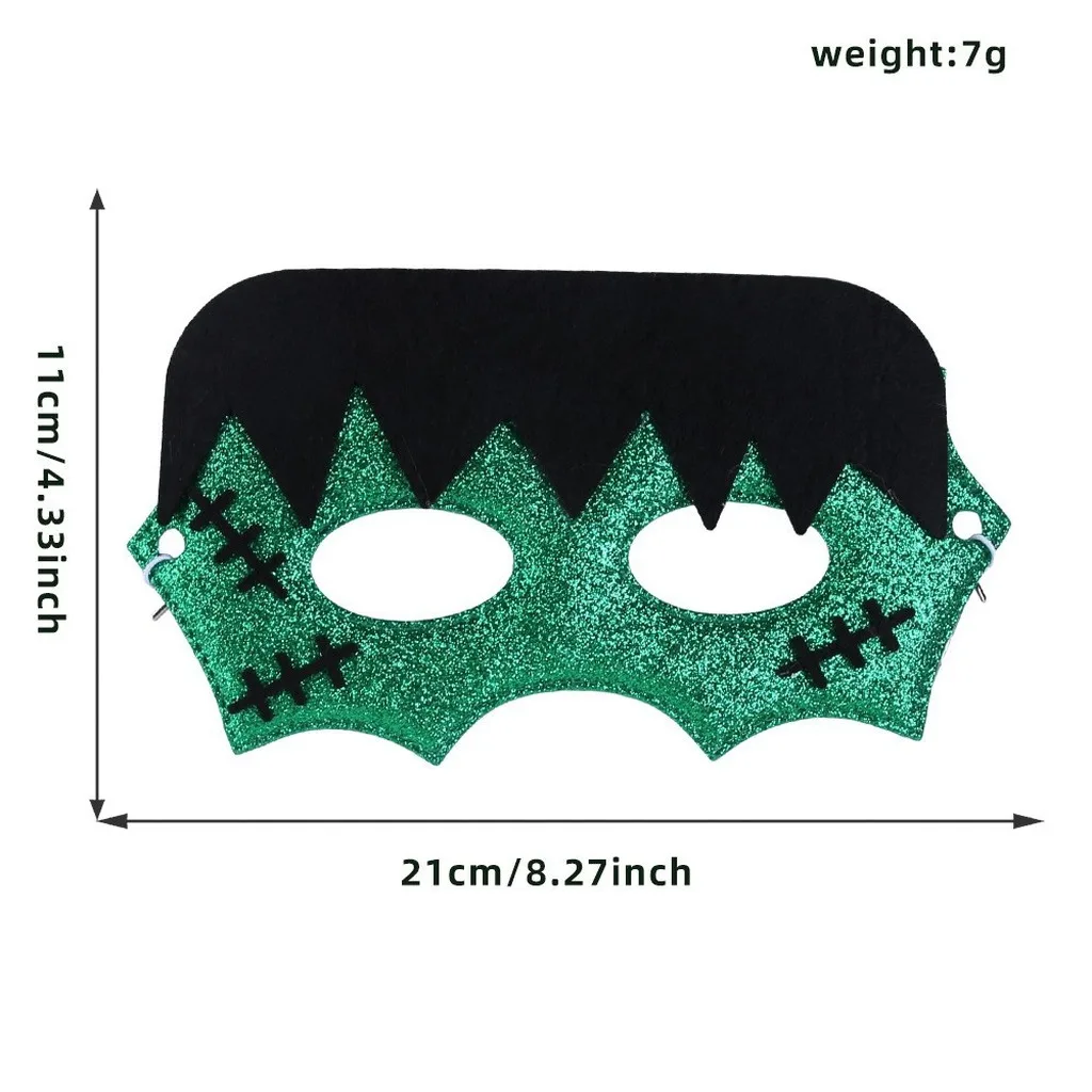 Half Face Mask Halloween-Themed Masquerade Mask Felt Mask Eye-Catching For Kids Role Play Activities Holiday Gathering Dress Up