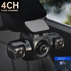 4 Channel 4*1080P Dash Camera Built-in GPS Wi-Fi Dual Lens 8 Infrared Light Night Vision 170 Degree With Rear Lens Car DVR 512GB