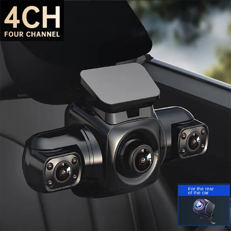 4 Channel 4*1080P Dash Camera Built-in GPS Wi-Fi Dual Lens 8 Infrared Light Night Vision 170 Degree With Rear Lens Car DVR 512GB