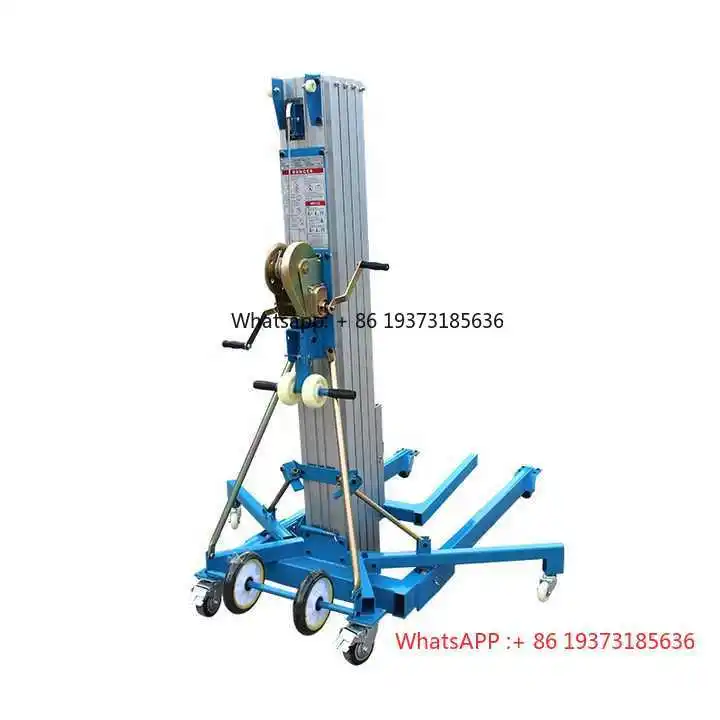 

Building Lifter Equipment 6.5m 300KG Pulley Movable Material Lift Portable Pallet Fork Lifter With CE ISO