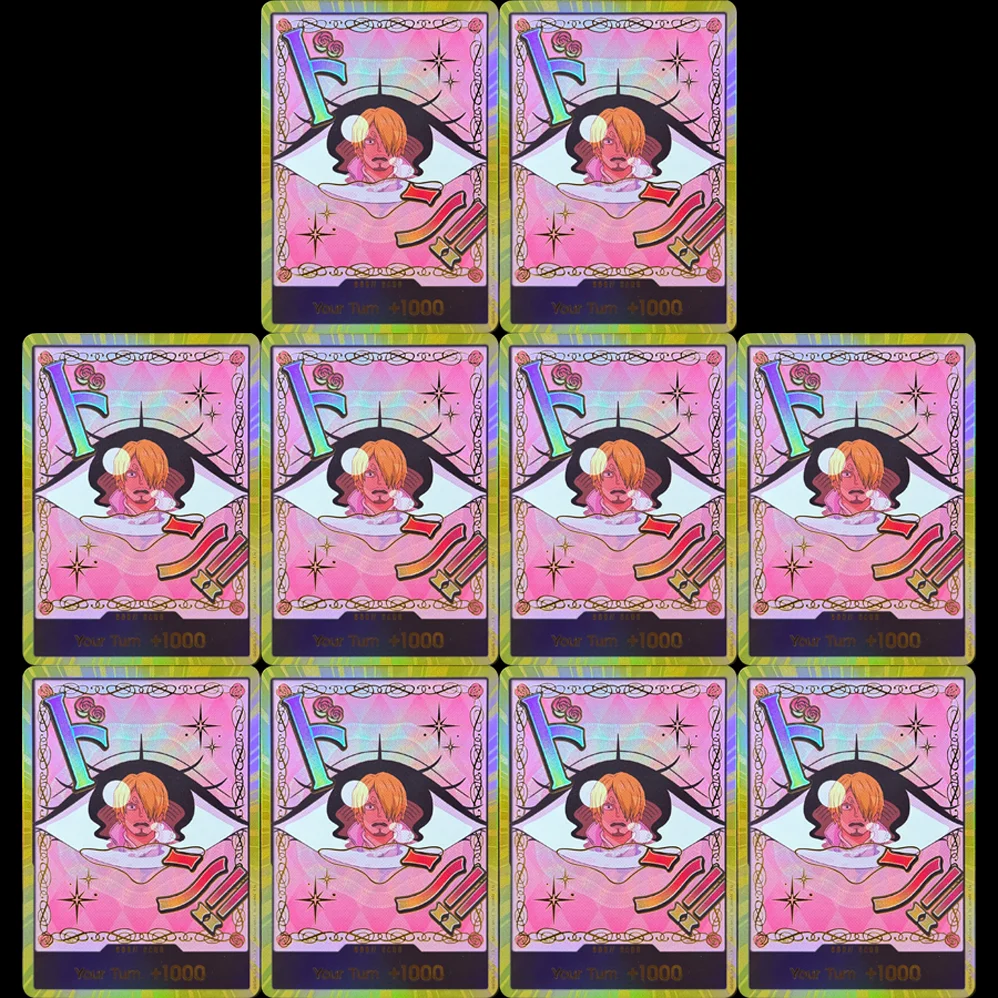 10PCS DON!! One Piece English OPCG Charlotte Pudding PRB02-DON!! Foil Texture Proxy Rare DIY Game Gold Cards Collectible Toys