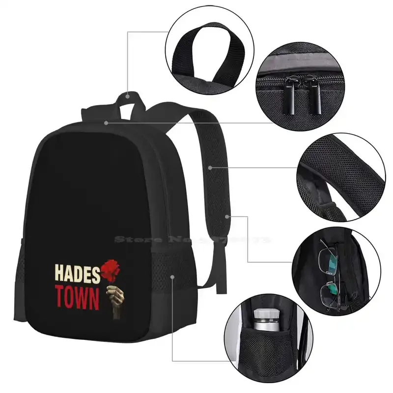 Hadestown Hot Sale Schoolbag Backpack Fashion Bags Hadestown Musicals Theater London Westend Eve Noble Patrick Page Flower