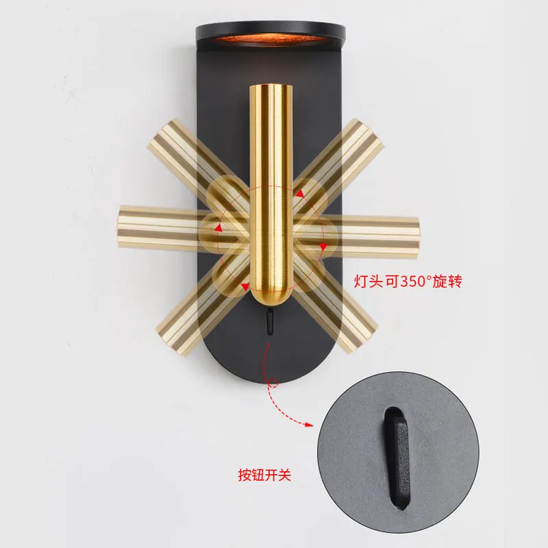 Modern hotel bedside lamp wall lamp bedroom living room hallway staircase lamp creative Nordic flame background wall lamp