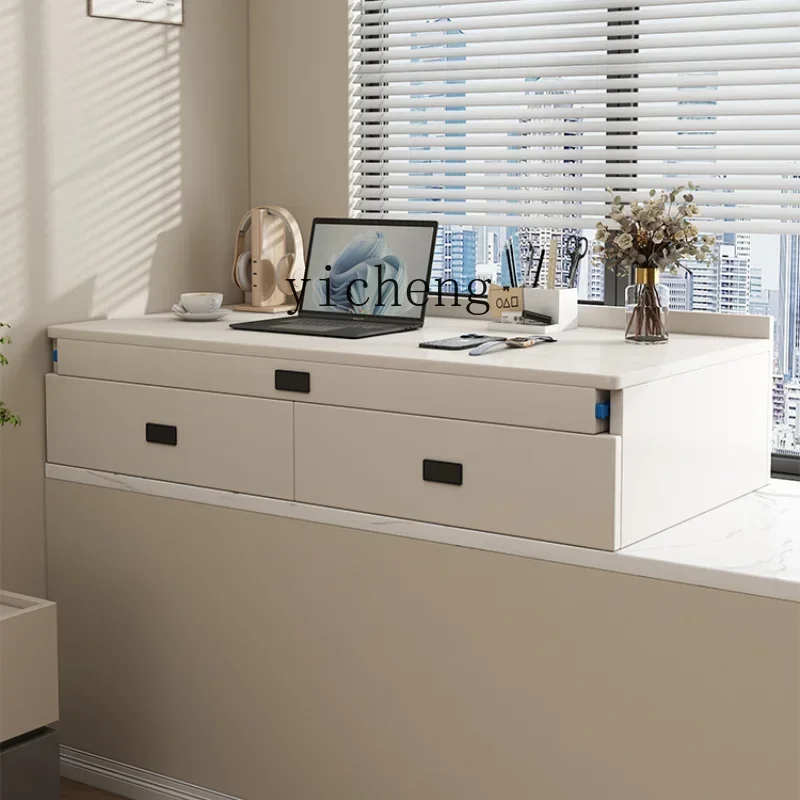 

Cream Style Windows and Cabinets Pull-out Retractable Desk Cabinet with Lock Balcony Storage Cabinet