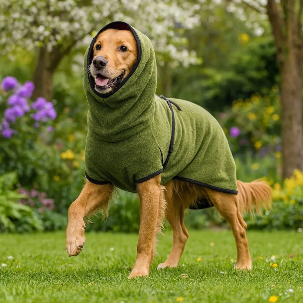 

Dog Costumes Velvet Dog Calming Jacket Thickened Solid Color Pet Hoodies Warm Windproof Pet Sleepwear Cold Weather