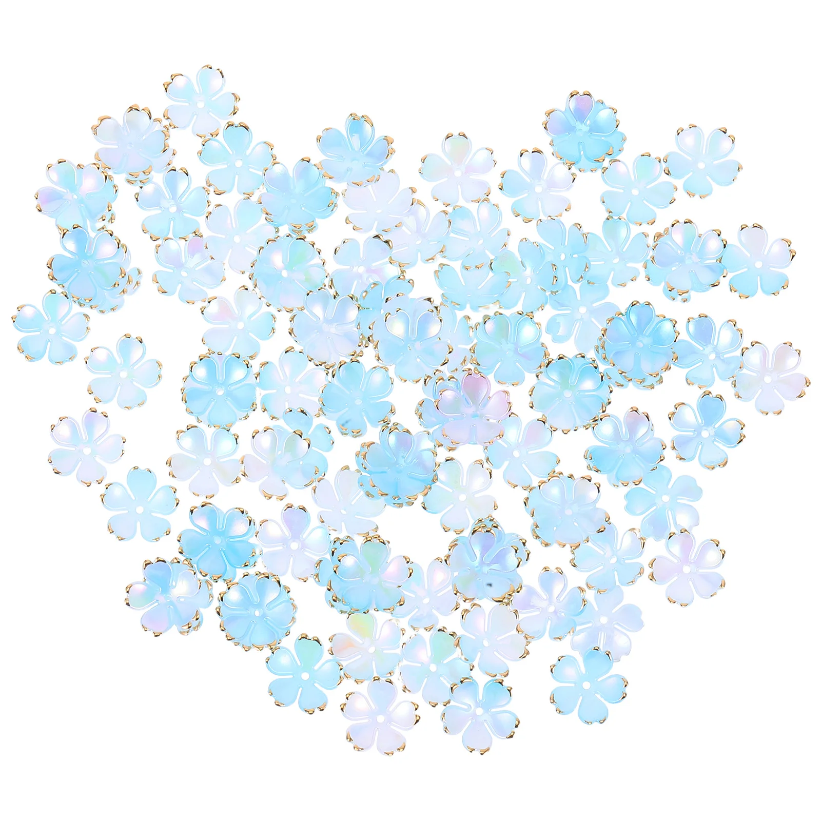 

100Pcs Abundant Quantity Cherry Blossom Beads Acrylic Floral Charms for High-End DIY Jewelry Creations Acrylic Flower Bead Caps