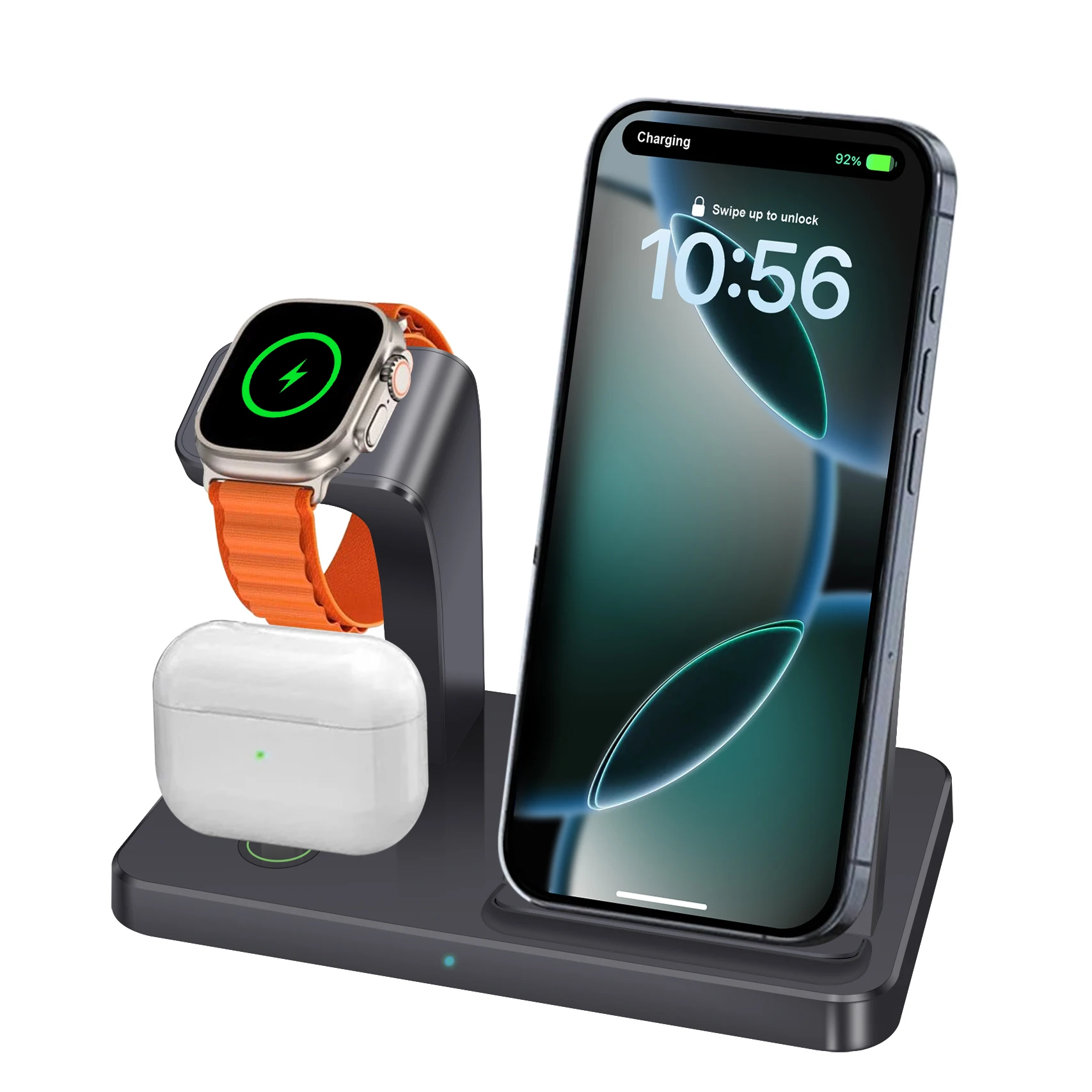 Wireless Charger 3 in 1 Station for iPhone 16 15 14 13 Fast Wireless Charging for iWatch Ultra 2/10/9/8/7/6 for Airpods 3/2 Pro